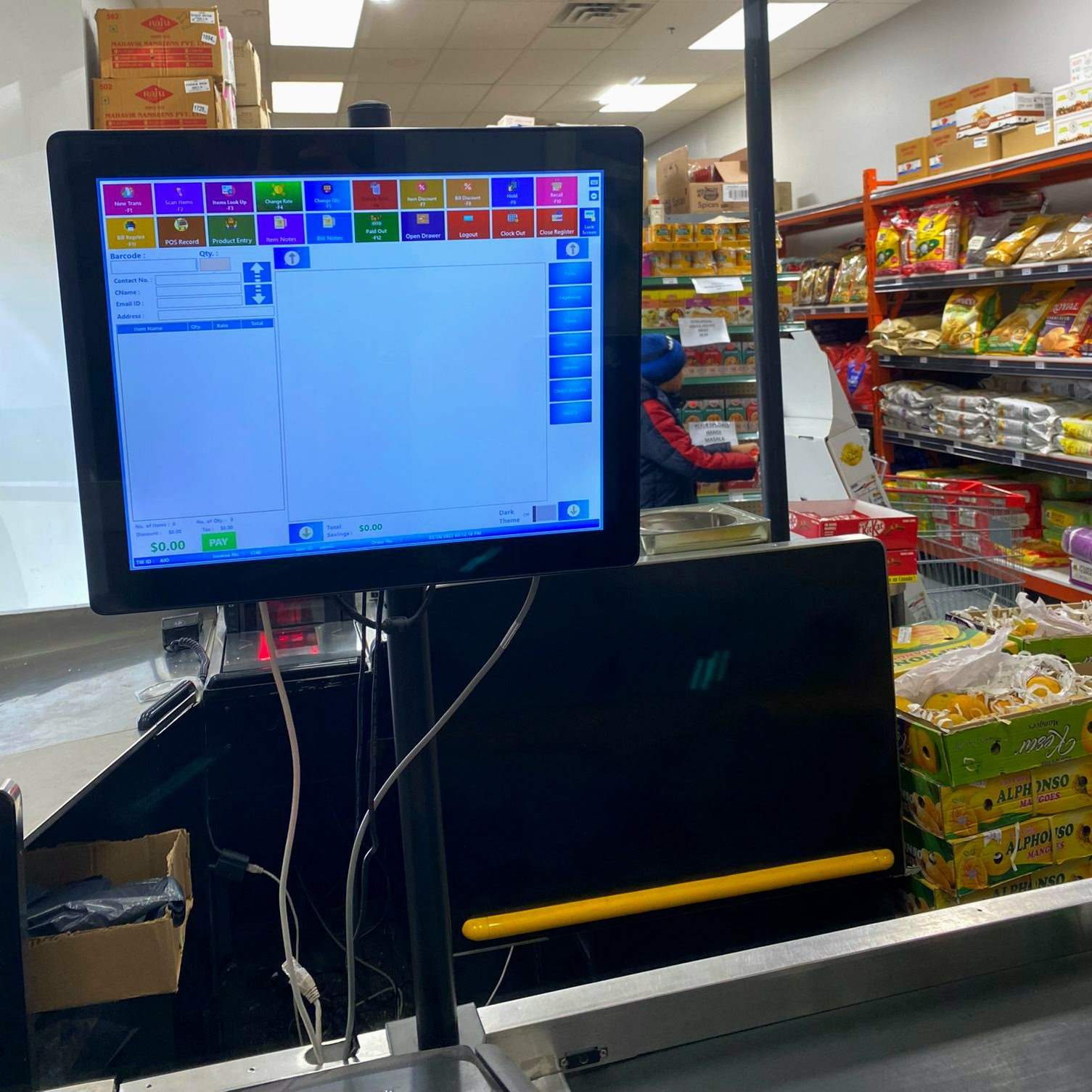 PurpleGOLD POS installed at a grocery counter