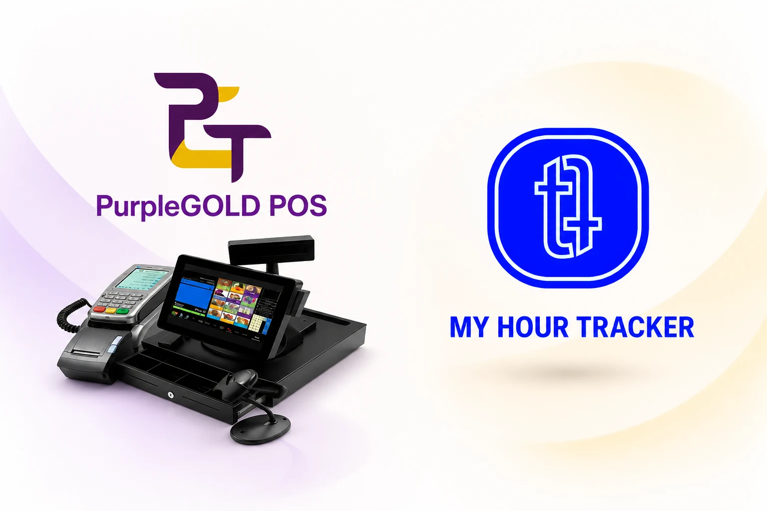 PurpleGOLD Windows POS system and My Hour Tracker employee attendance solution